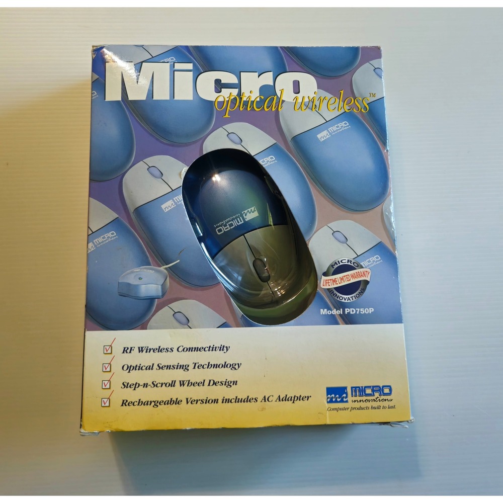 Vintage Micro Innovations Wireless Optical Mouse PD750P – Early 2000s Tech